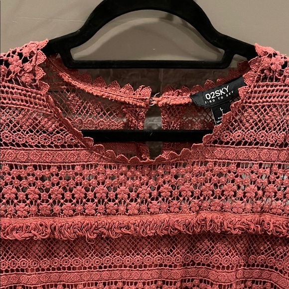 Anthropologie 02Sky Rust Lace Sheath Dress size Large - Picture 3 of 13